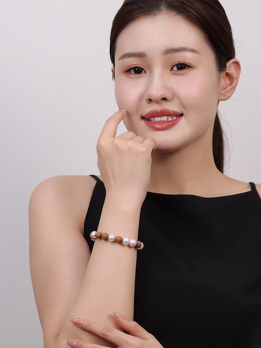 【挚友限定】白蝶珍珠檀木手串 近圆形9-10mm（封板福利 无质量问题不接受7天无理由） 商品图2