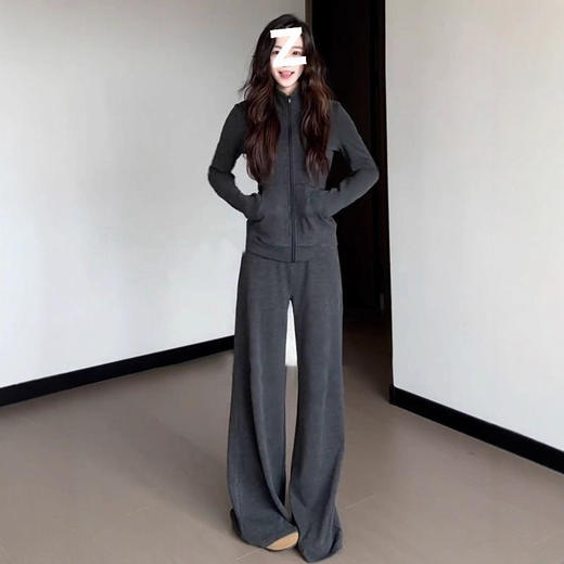 【轻运动穿搭神器❗️宽松显瘦不挑人】韩系休闲运动服套装女春秋新款韩版显瘦卫衣时尚阔腿裤两件套女装。jc 商品图0