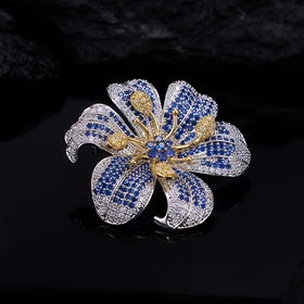 重工奢华花朵胸针，创意设计感镶锆石胸花配饰别针LY-Z-244