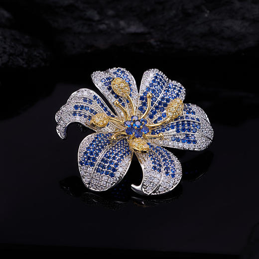 重工奢华花朵胸针，创意设计感镶锆石胸花配饰别针LY-Z-244 商品图0