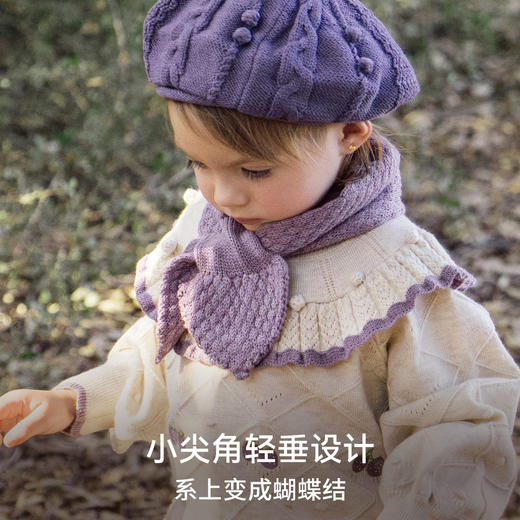 【红品限定】嫚熙儿童围巾女宝宝红色秋冬保暖外出围脖氛围感毛织围巾 商品图3