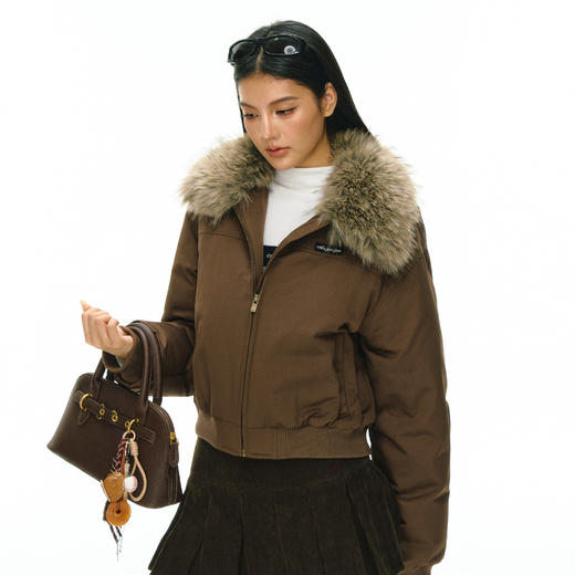 Ariseism 美式复古高级感毛领羽绒服女冬季新款保暖外套 商品图0