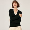 「自」全新升级【铂金会员422/天猫569/差价147】(23512)洛诗琳秋冬100%美丽诺羊毛衫2025冬季新款假两件V领撞色叠穿打底针织衫衣 商品缩略图3