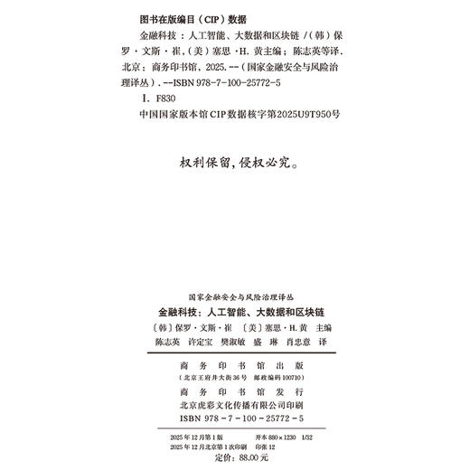金融科技：人工智能、大数据和区块链(国家金融安全与风险治理译丛) 商品图1