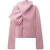 SELFWHO绵羊毛粉色围巾领双面呢新中式外套女春新款国风短款上衣 商品缩略图3