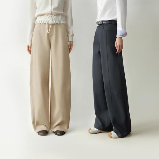 【严选】【有点KU】诗凡黎莱赛尔棉弯刀裤2026春新款宽松显瘦阔腿休闲裤女7H1450271 商品图0
