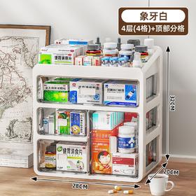 家庭3层收纳箱【底部3层收纳+顶部分格置物】 抽屉式大容量药品药物医疗医用多层医药箱