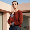 Famecoco范可儿100%绵羊毛开身毛衫格纹拼接短款针织衫FAD8DA108 商品缩略图3