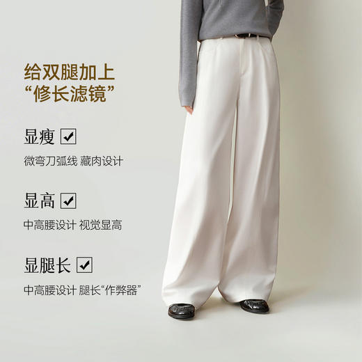 【严选】【有点KU】诗凡黎莱赛尔棉弯刀裤2026春新款宽松显瘦阔腿休闲裤女7H1450271 商品图2