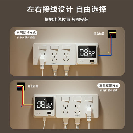 OPPLE欧普照明扩展插座墙面多功能排插原位转换插座 商品图4