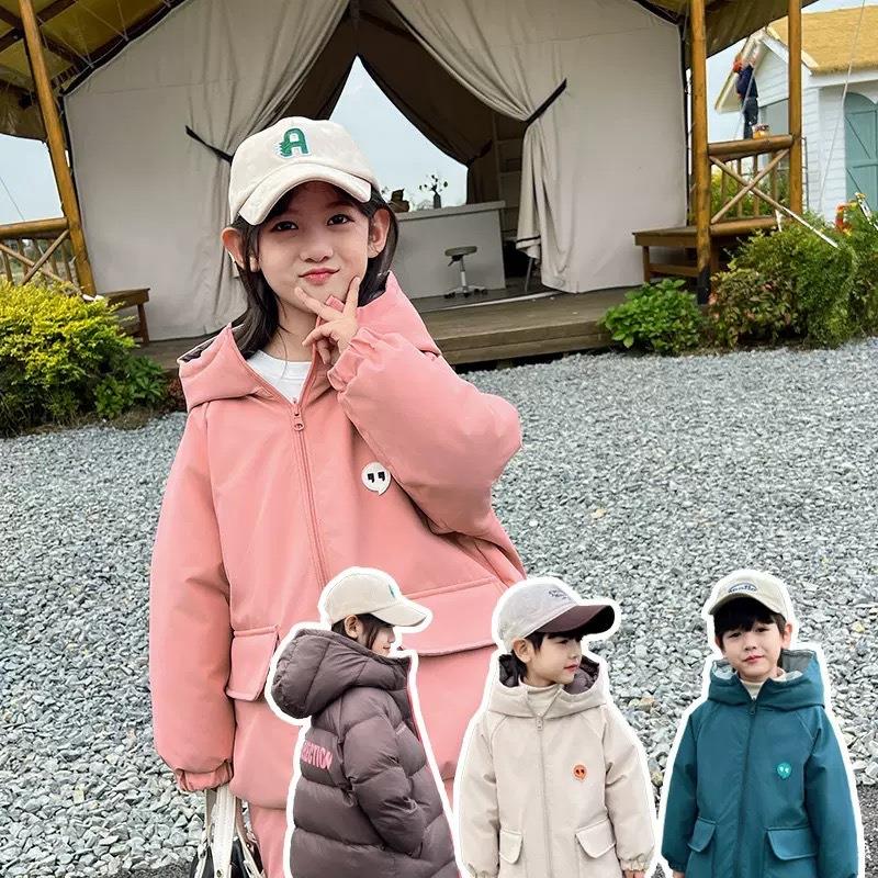 【季末清仓】贝达鸭儿童羽绒棉服两面穿中长款韩版男女童加厚冬外套过膝长款防风90-160