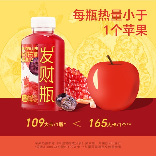 软籽石榴黑加仑果蔬汁发财瓶 310ml/瓶  A-5761（效期26-10） 商品图4