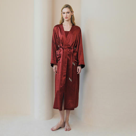 Solo seta22姆米重磅女士真丝睡袍桑蚕丝家居服秋冬马年礼物送礼 商品图2