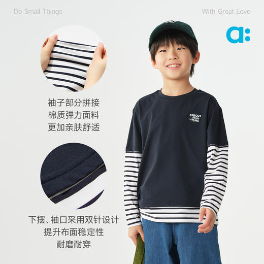 allblu幼岚宣纸速干两件式长袖T恤，舒适速干，假两件长袖T恤 商品图4