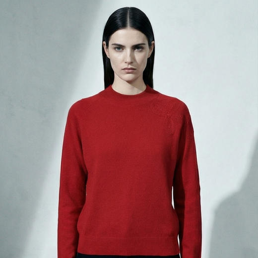 KINGDEER/KD秋冬新款女式长袖羊绒衫L805673经典基本款/气质款鹿王 红色 商品图11