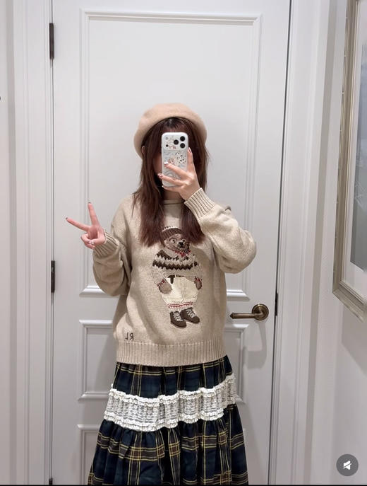 120-1 小马北欧风 棉质小熊 卷边针织毛衣 商品图8