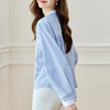 春款【蓝条纹衬衫】长袖秋装新款 圆领上衣韩版时尚百搭衬衣  商品缩略图2