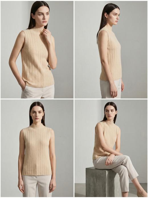 【咕咕同款】KINGDEER/KD秋冬新款女式休闲针织百搭无袖背心羊绒衫 约70g L805727经典基本款/气质款100%山羊绒鹿王 商品图2