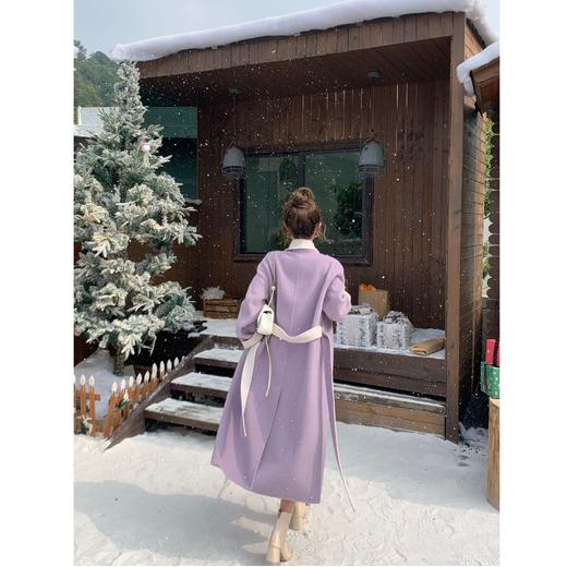 现货【普罗旺斯】秋冬新高级气质双拼色澳毛特调色毛呢大衣 商品图3