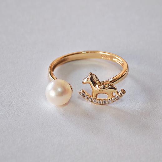 7DYAS “马上有财”海水akoya樱花粉珍珠开口戒指 商品图3