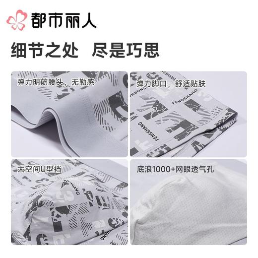 都市丽人内裤男士内裤50S棉内裤棉平角内裤明筋内裤潮流时尚内裤FKCC09 商品图3