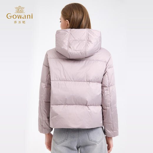 【两色可选】乔万尼新品泡芙感保暖90白鸭绒休闲连帽短款羽绒服ED4T787 商品图6