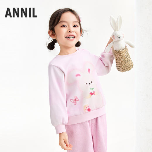 【实体店同款】女童圆领长袖卫衣春季新款安奈儿童装XG611053 商品图2