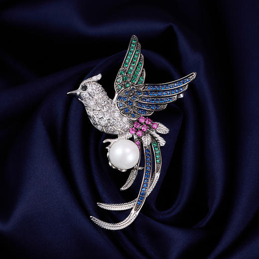 中国风精致珍珠凤凰胸针，轻奢高级感个性西装胸花小众别针LY-Z-329 商品图0