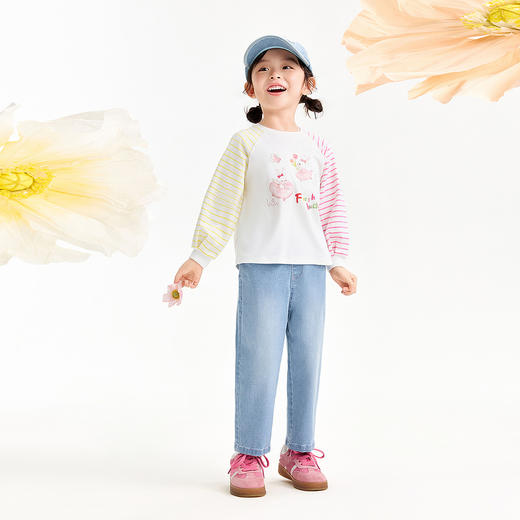 【实体店同款】女童圆领长袖上衣春季新款安奈儿童装XG611047 商品图3