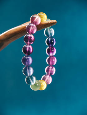 迷罗元和堂 萤石单圈手串色标级 颜色浓郁 透体珠径1.0【器悟雅玩】