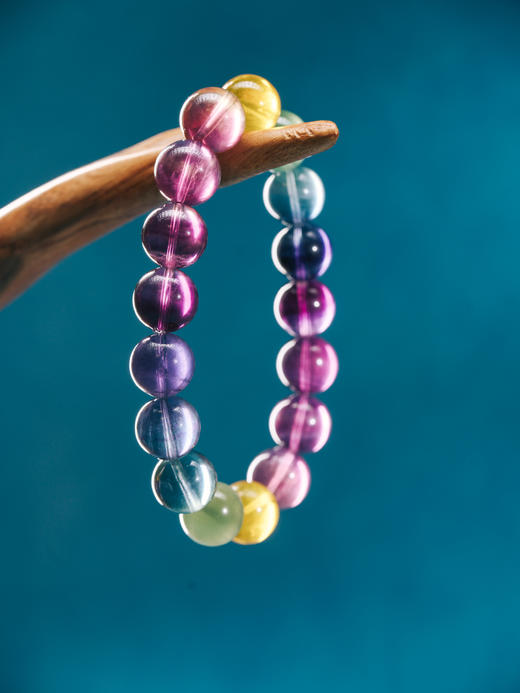 迷罗元和堂 萤石单圈手串色标级 颜色浓郁 透体珠径1.0【器悟雅玩】 商品图0