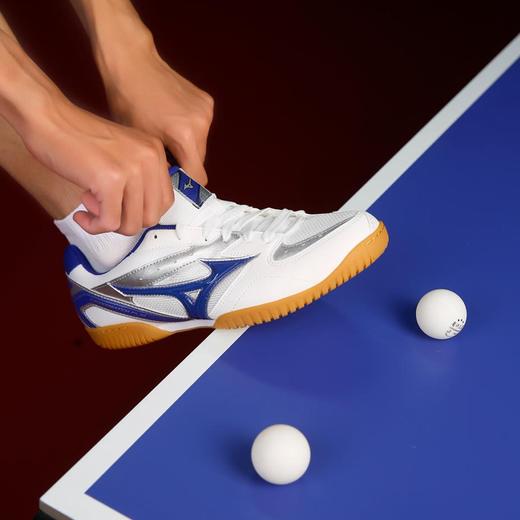Mizuno美津浓乒乓球鞋 81GA183014男款女款专业乒乓球运动鞋耐磨防滑减震比赛赛白蓝色 商品图2