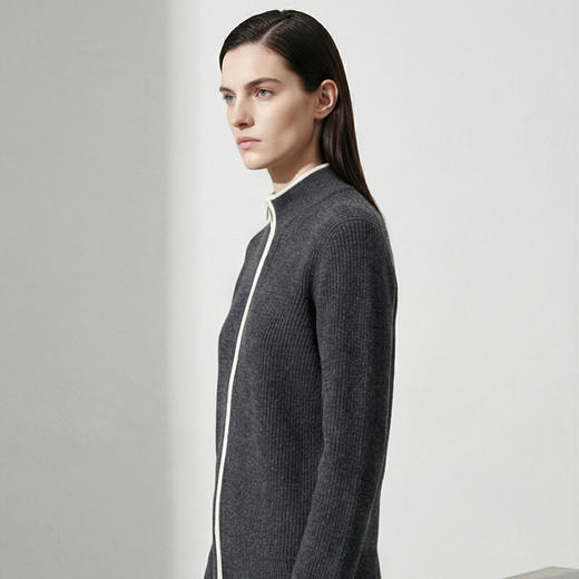 KINGDEER/KD春秋休闲针织半高领拉链开衫羊绒衫L805942经典基本款/气质款鹿王 商品图7