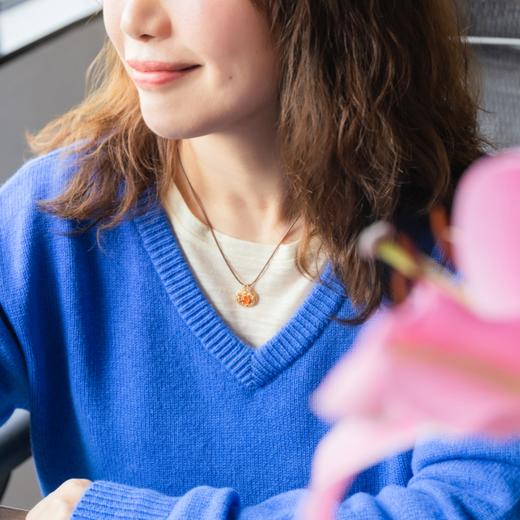 菜菜家南红如意吊坠|云南保山河湾老料冰红，搭配18k金花丝如意+天然钻石 商品图1