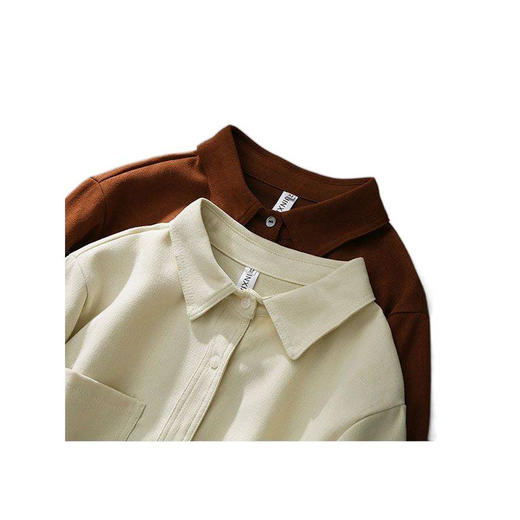 【感磨毛加厚衬衫外套】秋冬季新款 通勤气质显瘦设计感长袖衬衣 商品图4