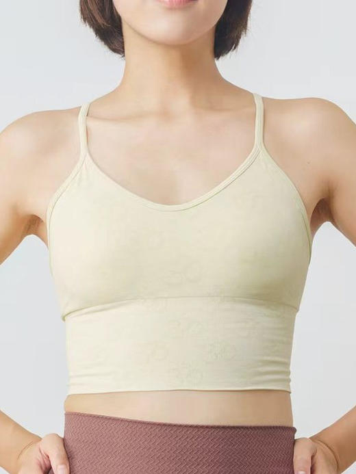 AddOne+1 New +1瑜伽运动小众设计OM印花高弹吊带V领短背心 商品图2