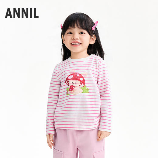 【实体店同款】女童圆领长袖上衣春季新款安奈儿童装XG611045 商品图0