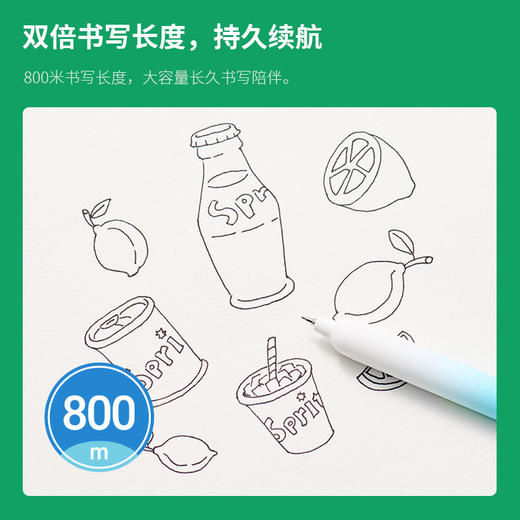 KACO 雪碧联名书源中性笔沁爽一刻3支装学生专用0.5mm按动中性笔ins简约风中性笔办公学生专用手账书写 商品图4
