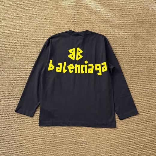 跨年售后 巴黎世家男女款胶带字母LOGO印花破坏长袖T恤 yh 340132 商品图2