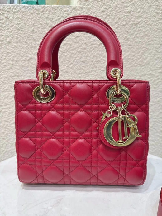 Dior 四格 玫红色 羊皮 斜挎包 商品图1