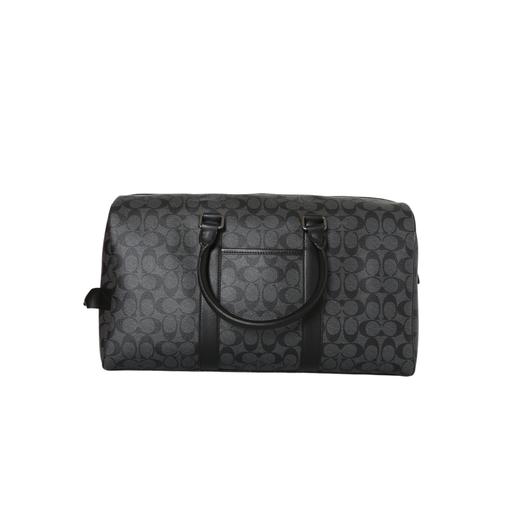 经典老花满印拉链开合滑雪贴饰 帆布配皮拼小牛皮 手提单肩斜挎包 大号 男款 黑色 商品图2