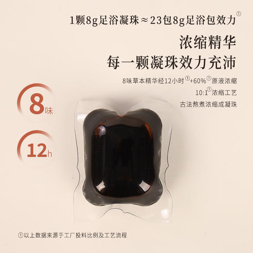 正安 温旦足浴凝珠 赶跑湿气的泡脚好物 茯苓陈皮甘草生姜等八味植物配伍 泡脚凝珠 8g*56颗/盒 商品图4