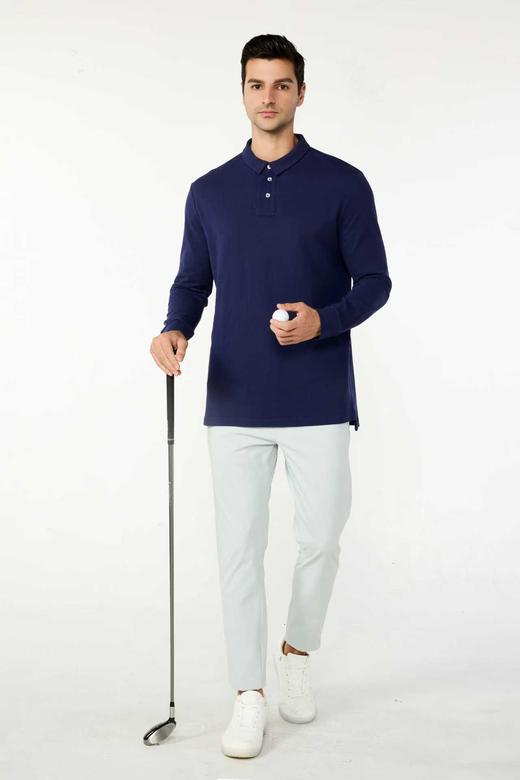 IYOGA  简约纯色长袖 Polo 商务休闲双场景适用MT030 商品图1