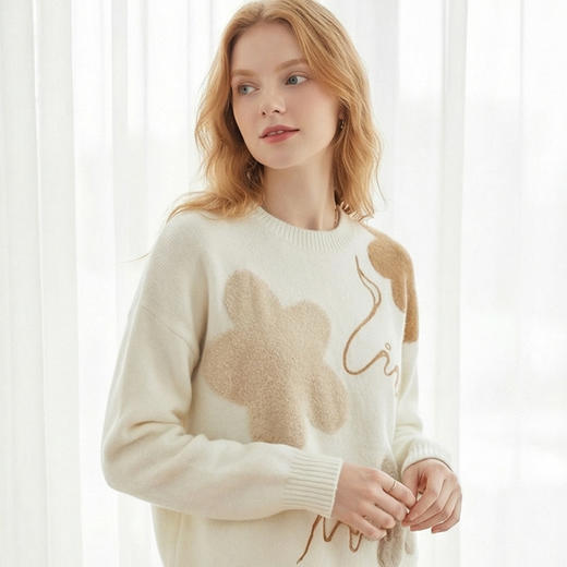 KINGDEER/KD秋冬百搭羊绒纱L805738温婉奶油款鹿王 商品图12
