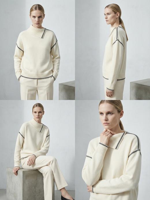 【咕咕同款】KINGDEER/KD秋冬新款女式翻领长袖羊绒衫 约390g L805690经典基本款/气质款/100%山羊绒鹿王 商品图3