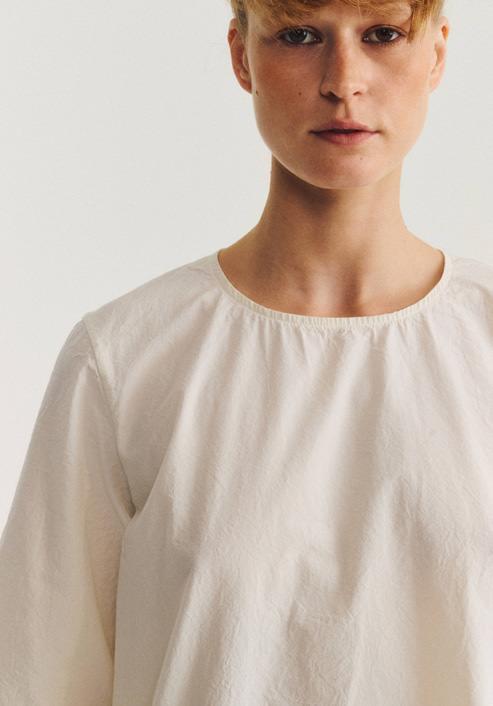 Casey Casey 26SS 米白色轻量纸棉圆领上衣 商品图1