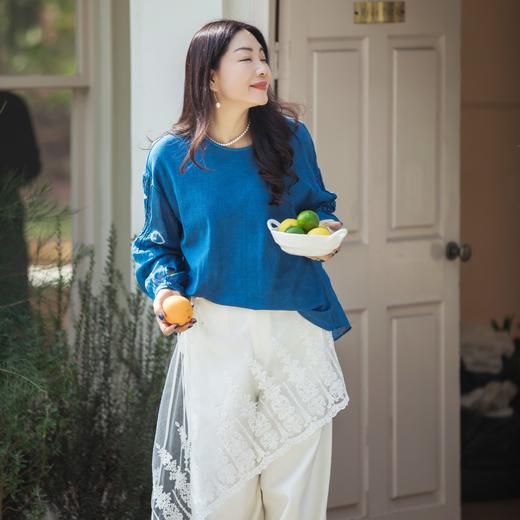 【林栖设计小店】简雅素意|棉麻白色蕾丝花边围腰2026春新款百搭牛仔裤1961224 商品图3