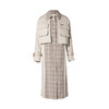 Famecoco范可儿春季长款风衣外套女品牌格子拼接两件套F205AA001 商品缩略图4