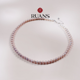 阮仕珍珠 鸢尾诗篇系列S925银 淡水珍珠项链5.5-6mm 近圆 极微瑕极强光