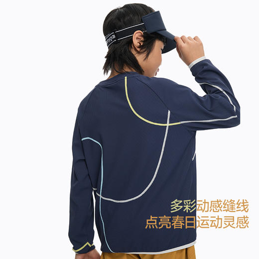 onmygame【城野两栖】男女童长袖吸湿速干多彩线条T恤2026新款 GQ11119580 商品图3